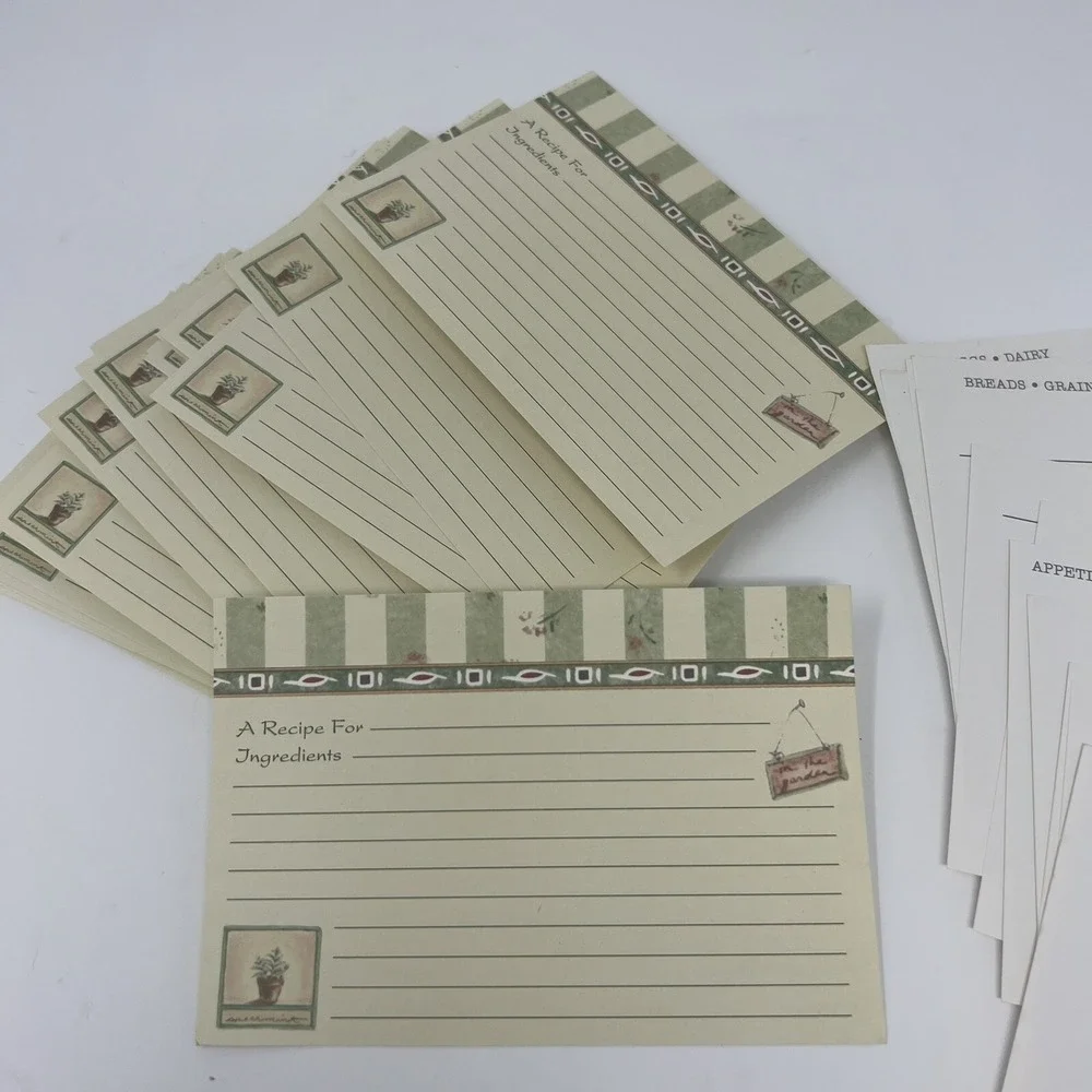 Pfaltzgraff Naturewood Recipe Box 38 Branded Recipe‎ Cards 12 Separator Cards